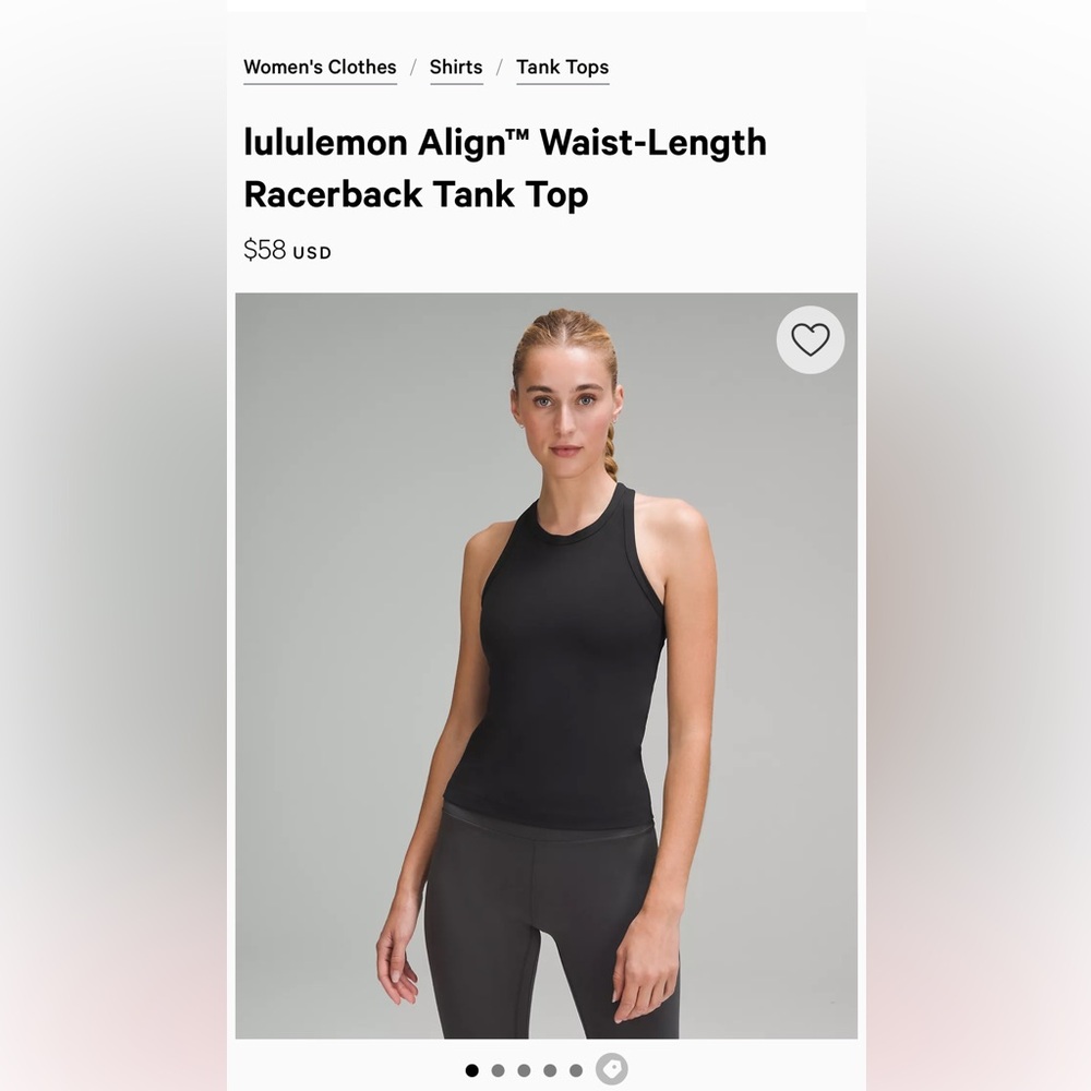Lululemon align waist length racer back tank